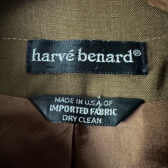 Harve Benard Golden Green Short Double Breasted Military Jacket Women's Size 6 - Picture 2 of 12